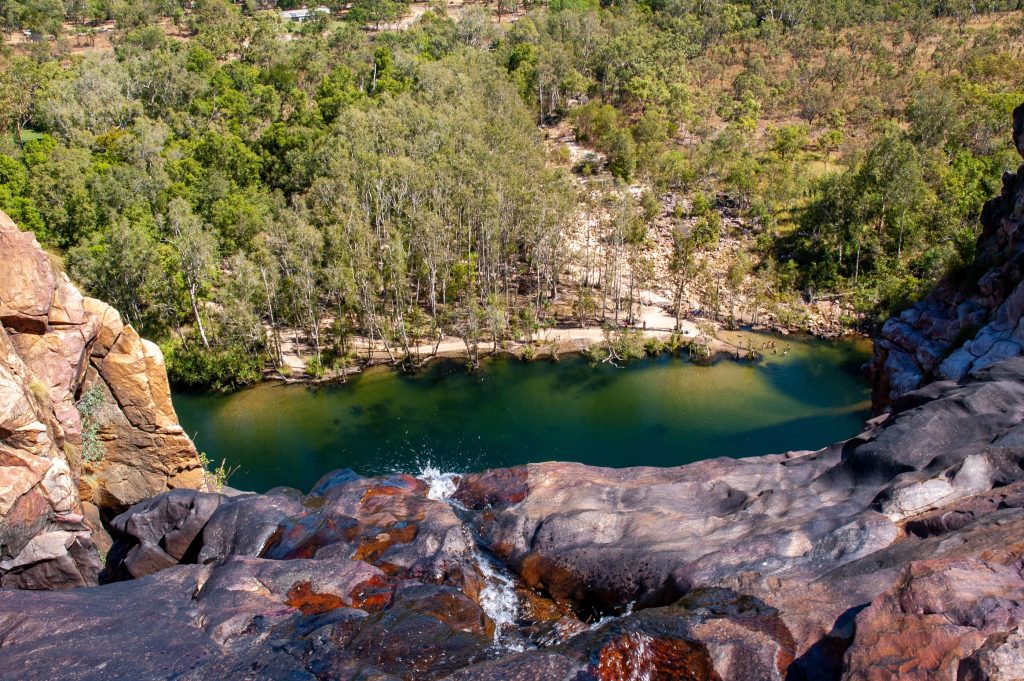 Gunlom,Falls,And,Waterhole,Viewed,From,Top,Of,The,Falls.